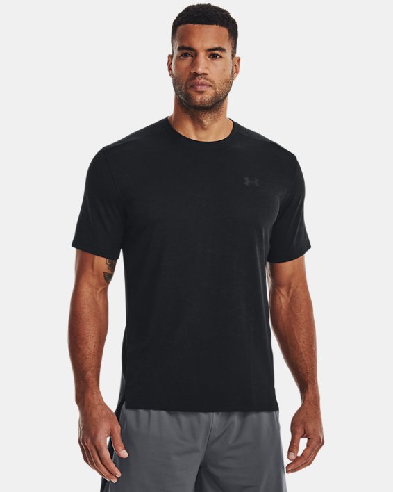 Men's UA Tech™ Vent Jacquard Short Sleeve in Black image number 0